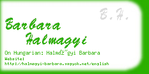 barbara halmagyi business card